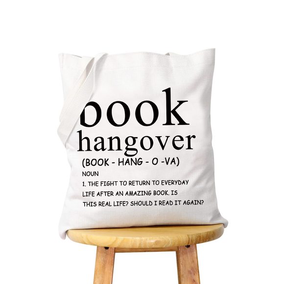 Book Hangover Tote Bag Book Lover Gift Bookworm Book Bag Reading Gift >:) - Picture 1 of 7